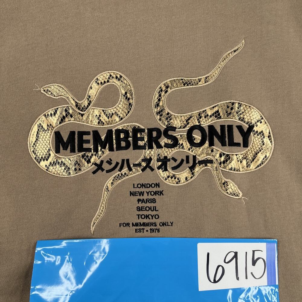 Members Only Hoodie Sweatshirt Large Snake Embroidered Logo Mens New NWT